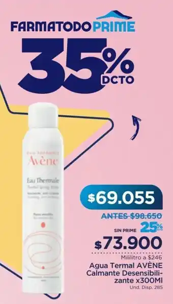 FarmaTodo Agua Termal AVENE Calmante Desensibilizante x 300 ml oferta