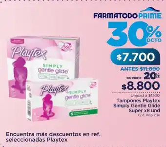 FarmaTodo Tampones Playtex Simply Gentle Glide Super x 8 und oferta