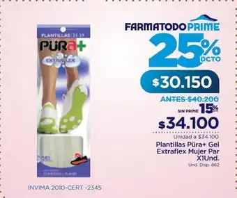 FarmaTodo Plantillas Pura+ Gel Extraflex Mujer Par x 1 Und oferta