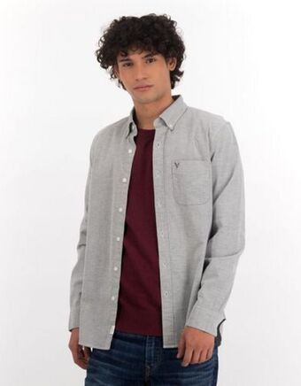 American Eagle Camisa slim fit ae oxford con botones oferta
