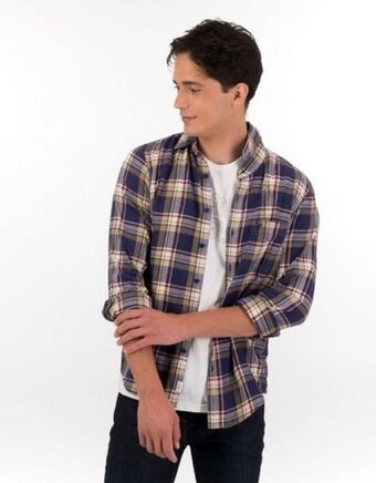 American Eagle Camisa ae slim fit de tartán de botones oferta