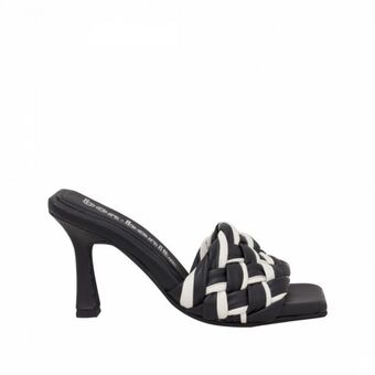 Bon-Bonite Sandalias color negro ónix y talco en cuero oferta