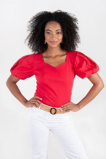 Unipunto Blusa manga corta escote-corazón oferta