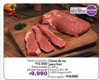 Metro Carne de res para freír x 500 g oferta