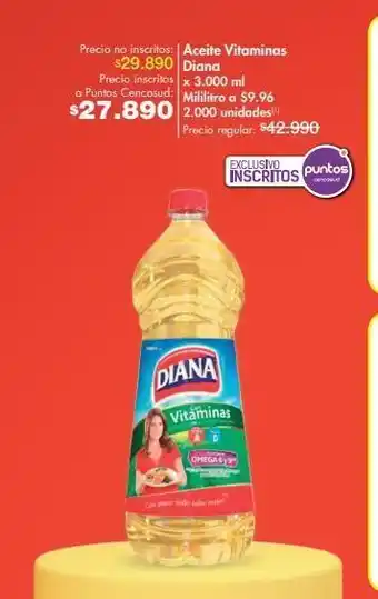 Metro Aceite vitaminas diana x 3.000 m oferta