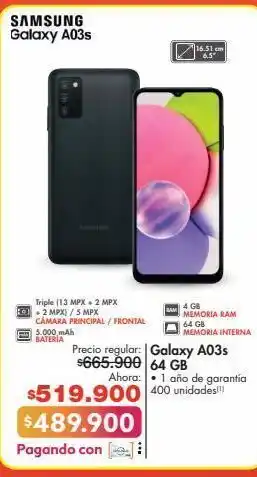 Metro Samsung galaxy a03s 64 gb 4gb ram oferta