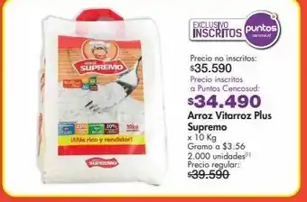 Metro Arroz vitarroz plus supremo x 10 kg oferta