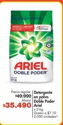 Metro Detergente en polvo doble poder ariel x 5 kg oferta