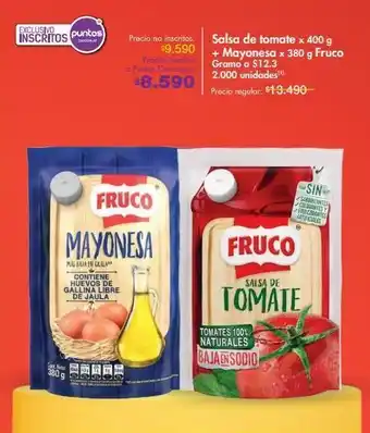 Metro Salsa de tomate x 400 g + mayonesa x 380 g fruco oferta