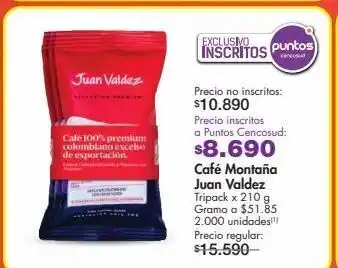 Metro Café montaña juan valdez tripack x 210 g oferta