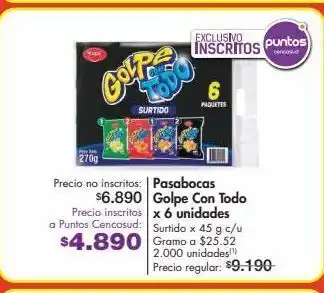 Metro Pasabocas golpe con todo x 6 unidades surtido x 45 g c/u oferta