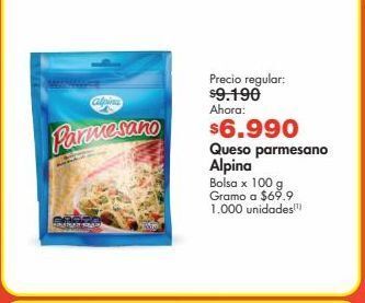 Metro Queso parmesano alpina bolsa x 100 g oferta