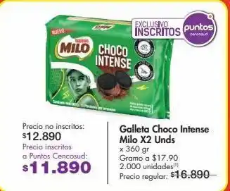 Metro Galleta choco intense milo x2 unds x 360 gr oferta