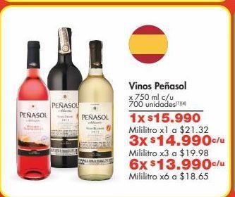 Metro Vinos peñasol x 750 ml c/u oferta