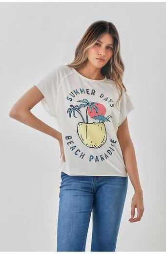 Tennis Camiseta color crudo para mujer oferta