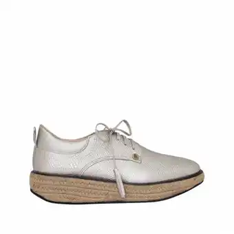 Zapatos de atadura color platino en cuero