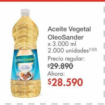 Metro Aceite vegetal oleosander x 3000ml oferta