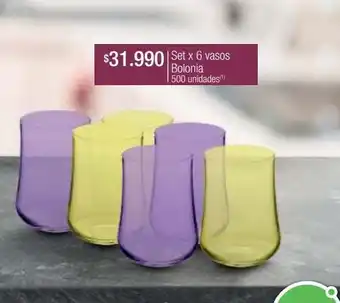 Jumbo Set x 6 vasos bolonia oferta