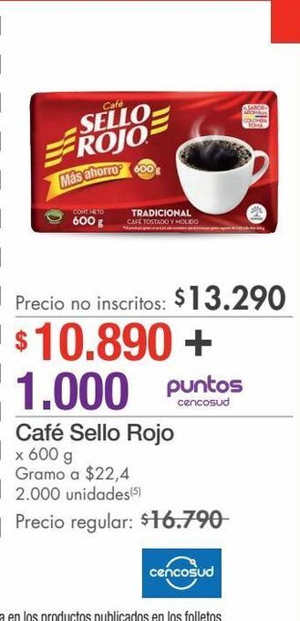 Metro Café sello rojo x 600g oferta