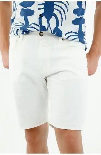 Tennis Bermuda de hombre, silueta recta nudy, color crudo oferta