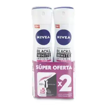 Makro Desodorante en spray nivea invisible black & white 150mlx2u oferta