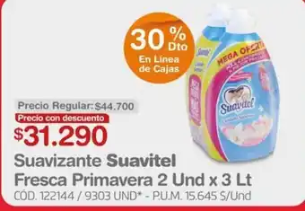 Makro Suavizante Suavitel Fresca Primavera 2 Und x 3 Lt oferta