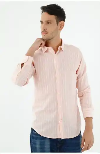 Tennis Camisa rosada de rayas para hombre oferta