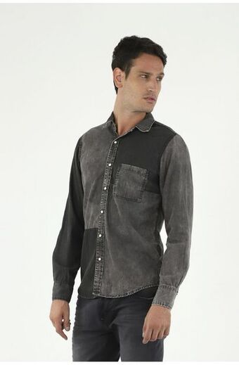 Tennis Camisa negra manga larga para hombre oferta