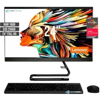Linio Todo en uno lenovo amd ryzen 7 4700u disco ssd 256gb ram 16gb led 24 fhd oferta