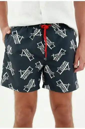 Pantaloneta de baño azul estampada