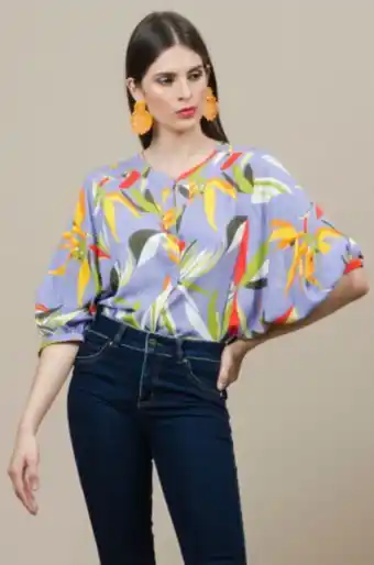 Chazari Blusa manga 3/4 ancha oferta