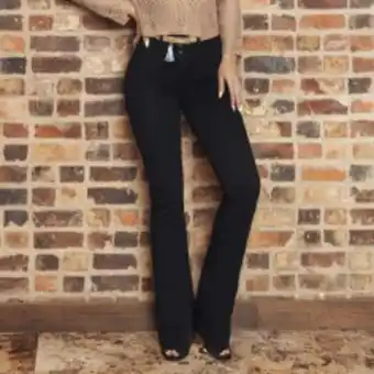 Ángel Jeans Jean tiro alto bota recta negro oferta