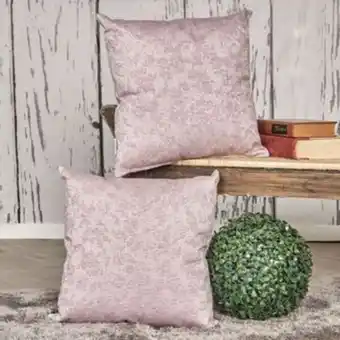 Set x2 cojines chenille stone rosado