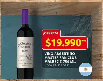 Ara Master Fan Club vino argentino malbec x 750 ml oferta