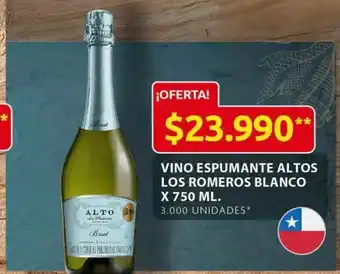 Ara Alto Vino espumante los romeros blanco x 750 ml oferta