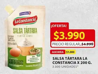 Ara Colombina Salsa tartara la constancia x 200g oferta