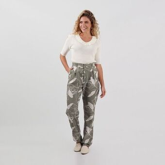 Fuera de Serie Pantalon tiro alto bota recta oferta