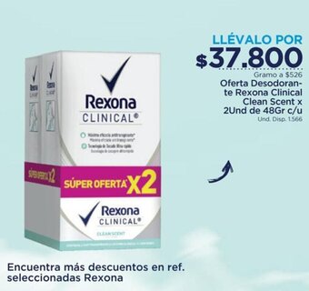 FarmaTodo Rexona Desodorante Clean Scent x 2 und de 48gr c/u oferta