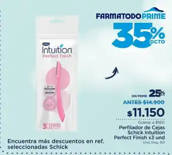 FarmaTodo Schick Intuition Perfect Finish Perfilador de Cejas x 3 und oferta