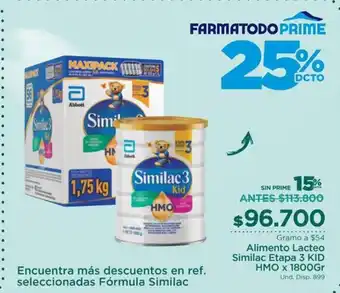 FarmaTodo Similac Alimento Lacteo Etapa 3 KID HMO x 1800 gr oferta