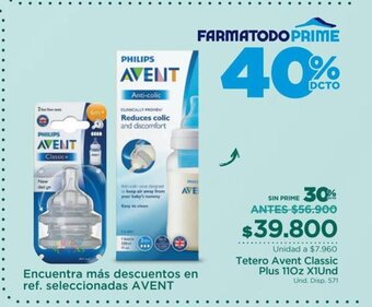 FarmaTodo Philips Tetero Avent Classic Plus 110z x 1 und oferta