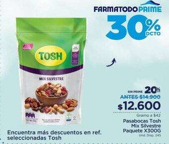 Tosh Pasabocas Mix Silvestre Paquete x 300g