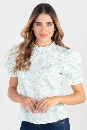 Unipunto Blusa manga-corta ruchada oferta