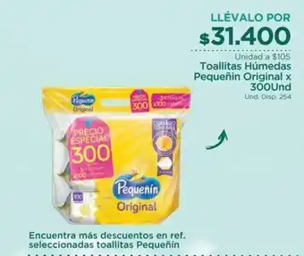 FarmaTodo Toallitas Húmedas Pequeñín Original x 300 und oferta