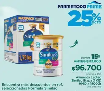 FarmaTodo Alimento Lacteo Similac 3 Kid x 1800g oferta