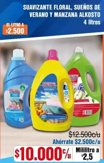 Alkosto Suavizante Floral, Sueños de Verano y Manzana Alkosto 4L oferta