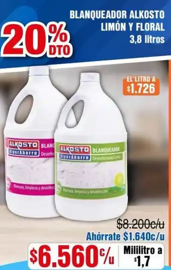 Alkosto Blanqueador Alokosto Limón y Floral 3,8L oferta