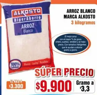 Alkosto Arroz Blanco Marca Alkosto 3kg oferta