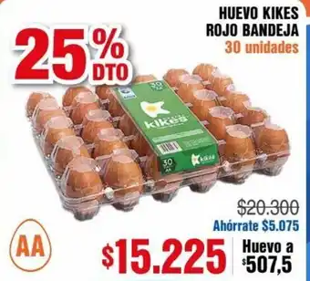 Alkosto Huevo Kikes Rojo Bandeja 30 Unid oferta