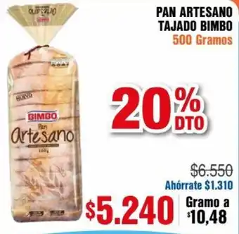 Alkosto Pan Artesano Tajado Bimbo 500g oferta